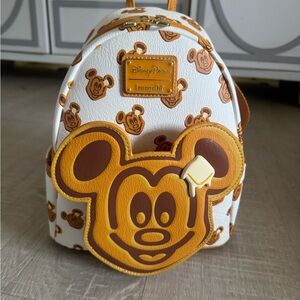 Loungefly Mickey Waffle Mini Backpack NEW